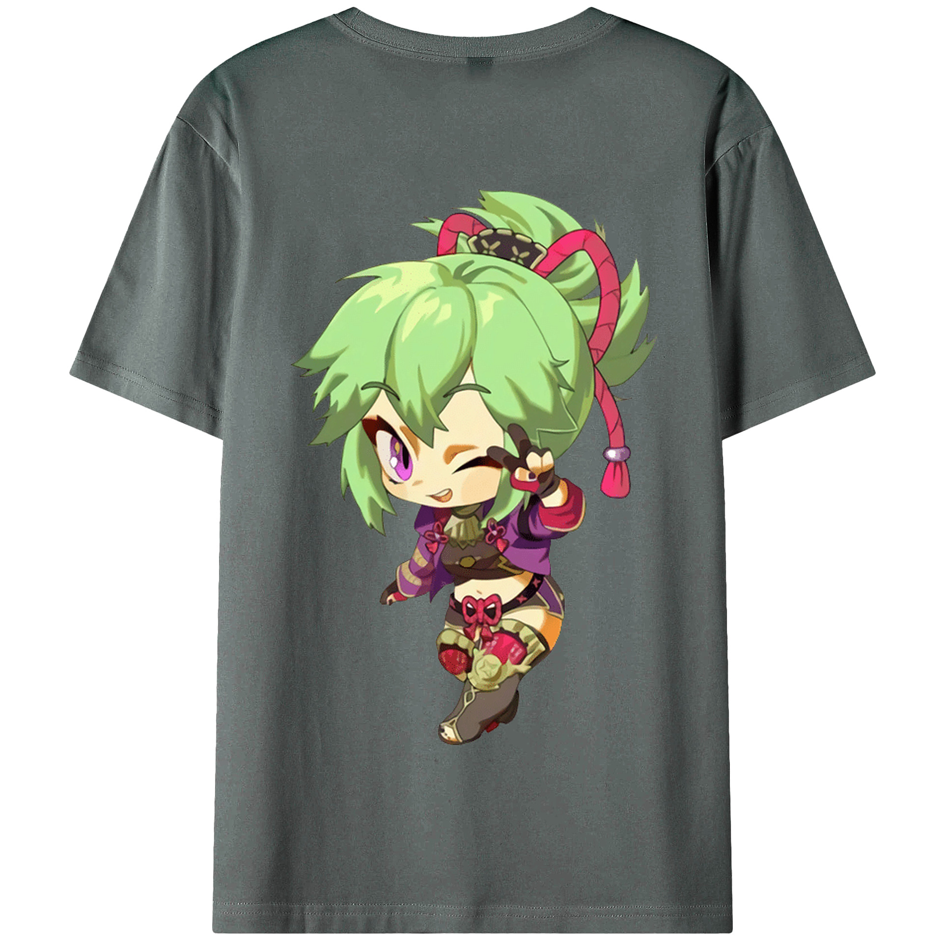 げんし神  久岐忍 くき しのぶ genshin Kuki Shinobu 綿100％半袖Tシャツ（背面プリント）